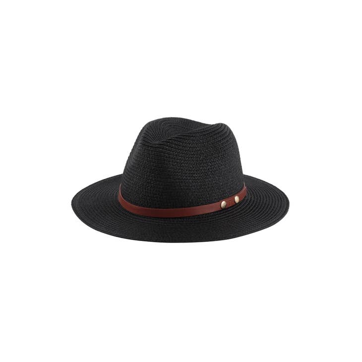 Panama Brim Summer Hat with Leather Strap