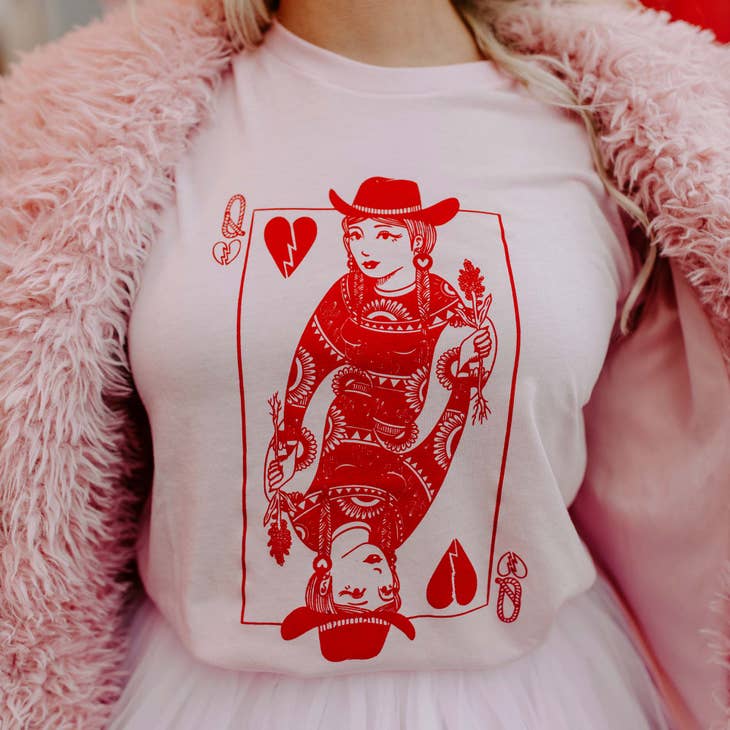 Queen of Broken Hearts Pink Shirt, Valentine's Shirt